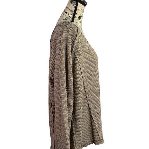 Ninexis Off shoulder Blouse waffle knit Polyester Top Long Sleeves Women L NEW - Picture 10 of 12